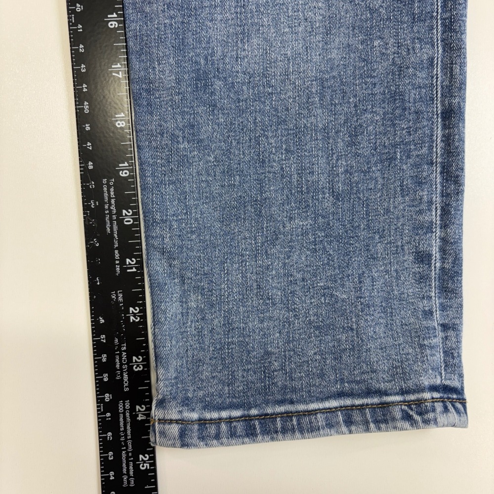 Women's Size 2 Jeans Floral Embroidered Stretch Straight Leg Boho Blue Denim - Picture 7 of 10
